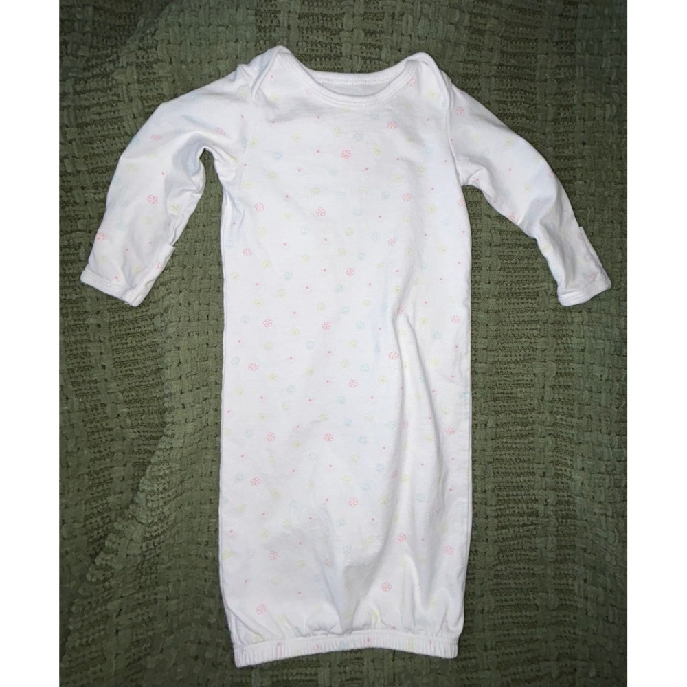 Circo One Size‎ Baby Gown Floral Print White Long Sleeve Sleepwear